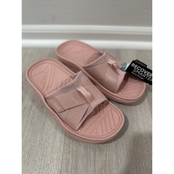 Vionic Adjustable Recovery Slides Sandals Rebound Pink Womens Size 7 - Picture 2 of 10